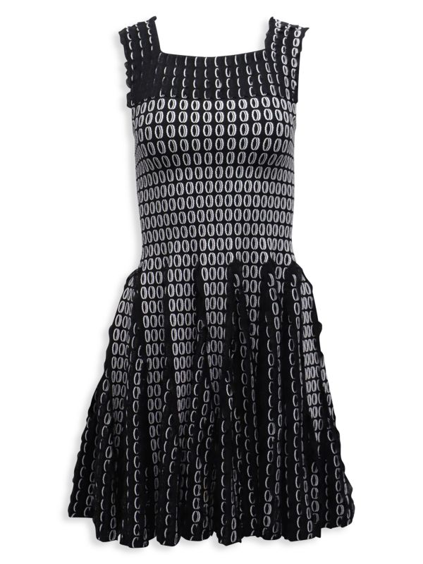 Ala?a Alaia Sleeveless Flared Mini Dress In Black Polyester Viscose